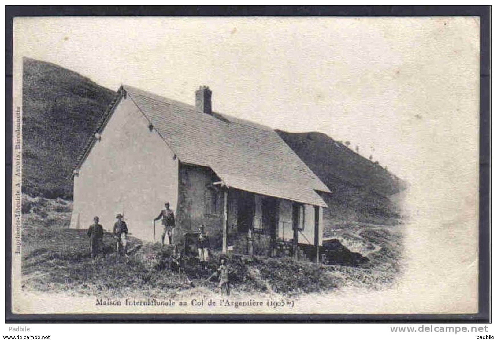 Carte Postale Douanes  Douaniers  Frontière Maison Internationale Col De L'Argentière Trés Beau Plan - Zoll