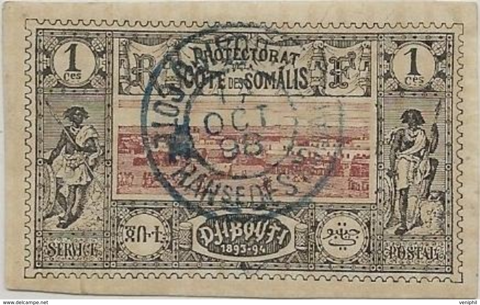 COTE DES SOMALIS - N°1 + N° 2 OBLITERE + N° 9 NEUF CHARNIERE - ANNEE 1894-1900 -COTE : 27,50 € - Oblitérés