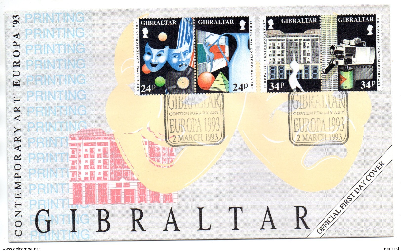 Sobre De Primer Dia De  Gibraltar 663/6 - 1993