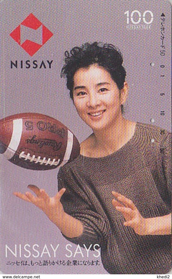 TC JAPON / 330-16187 - Femme Sport RUGBY - NISSAY - GIRL JAPAN Free Phonecard - Frau Versicherung TK - Assu 6160 - Japon