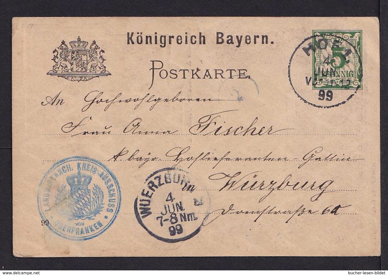 1899 - 5 Pf. Privat-Ganzsache Nürnberg - Bienen Und Bienenkorb - Gebraucht - Abeilles