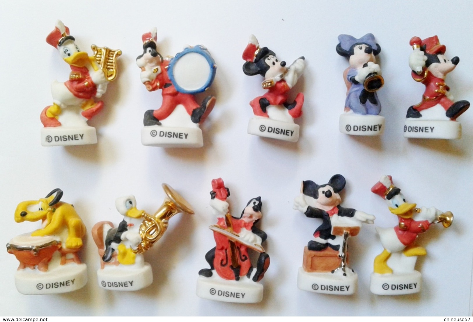 Fève -fèves Série Complète Disney Mate Filet Or Musiciens Musique Mickey,Daisy..... - Disney