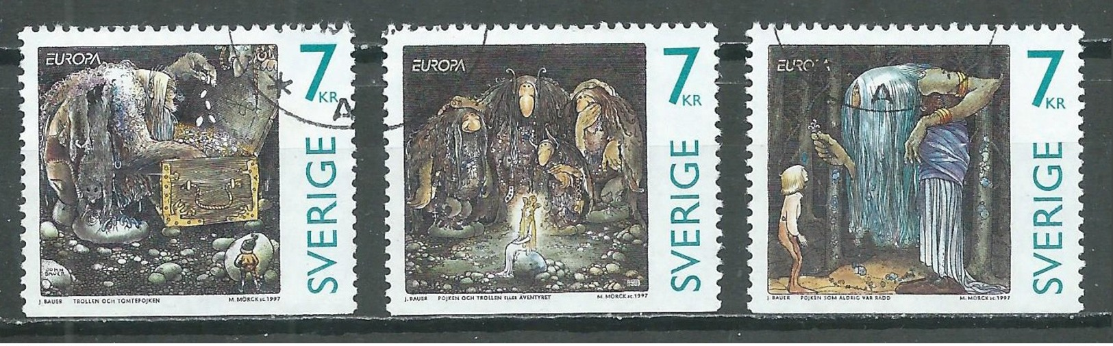 Suède YT N°1983/1985 Europa 1997 Contes Et Légendes Oblitéré ° - 1997