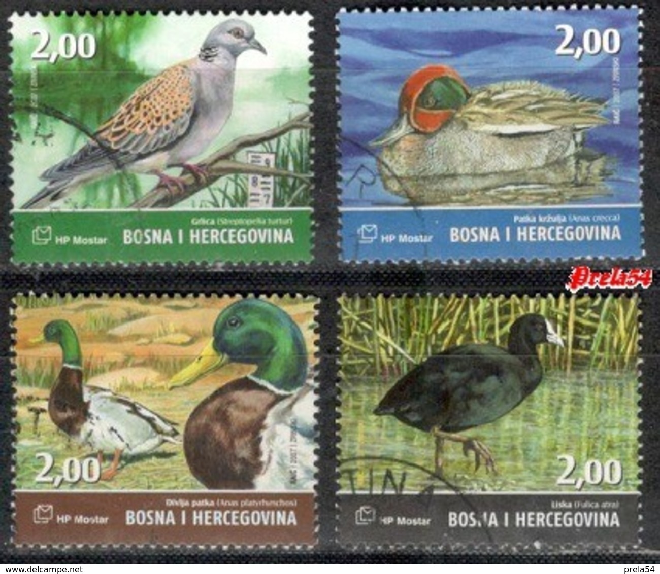 Bosnia Croatian Post - Birds Hutovo Blato 2007 Set Used - Bosnia And Herzegovina