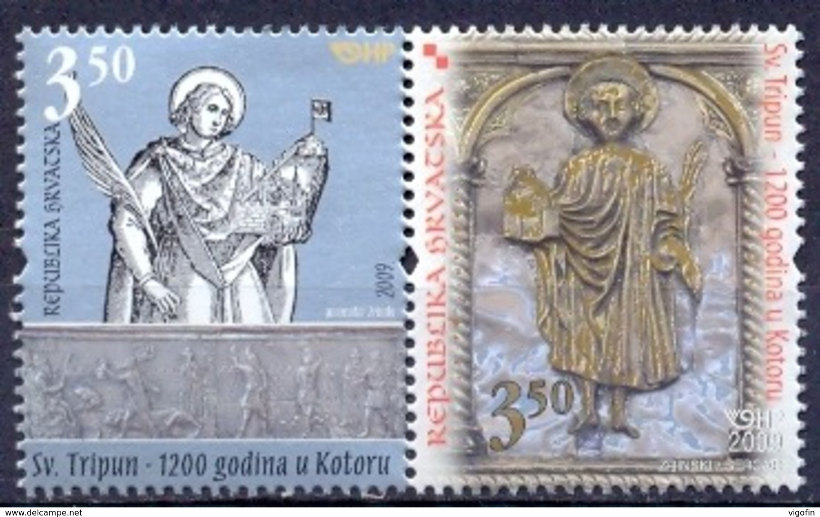 HR 2009-893-4 JOIN ISSUES WHIT MONTENEGRO, CROATIA HRVATSKA, 1 X 2v, MNH - Gemeinschaftsausgaben