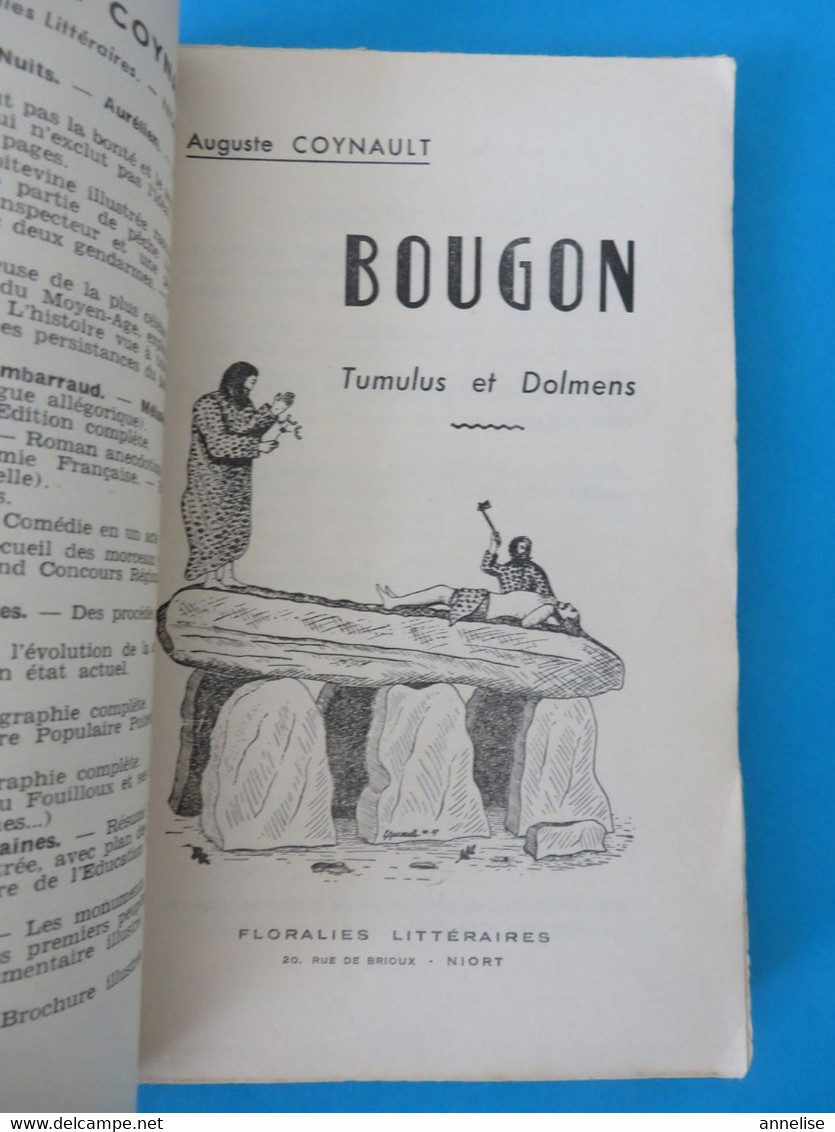 79 BOUGON Tumulus Dolmen Néolithique Préhistoire Edition Originale A. Coynault Niort 1957 - Aquitaine