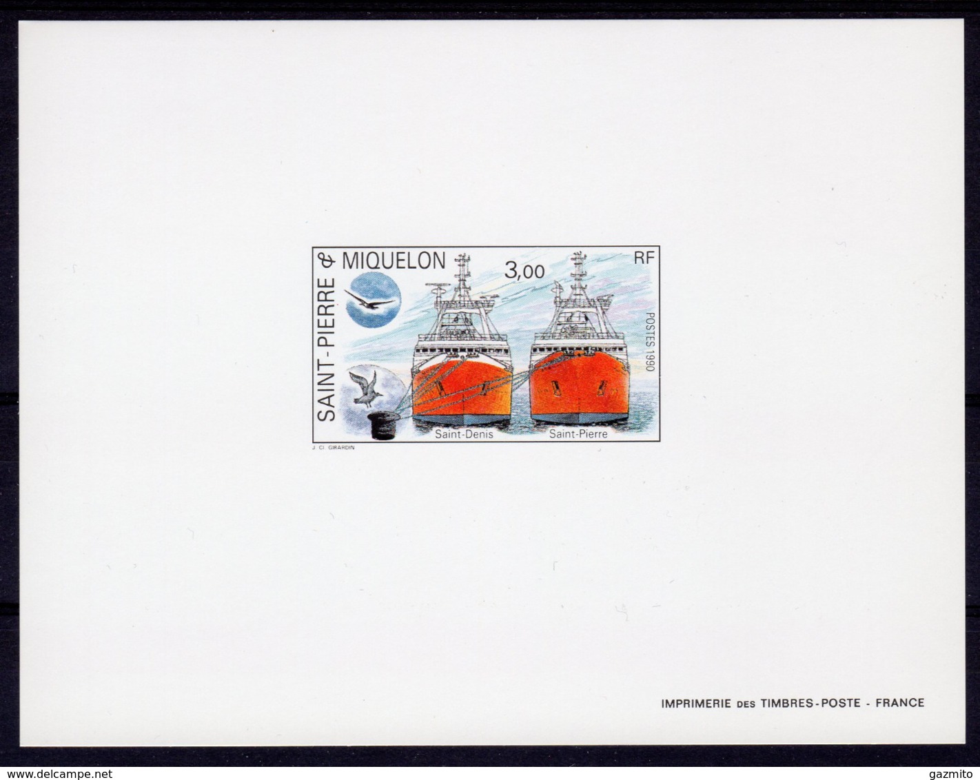 S. Pierre 1990, Ships, St. Denis, St. Pierre, Bird, BF Deluxe - Marine Web-footed Birds