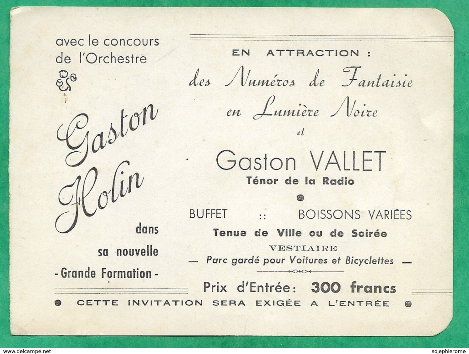 Imp. Lanciaux à Aniche (59) Orchestre Gaston Holin & Gaston Vallet Ténor De La Radio 2scans 13,5 X 9,9 Cm - Autres & Non Classés