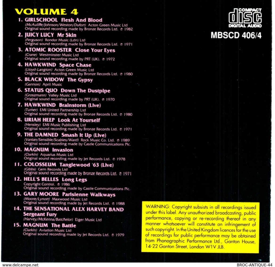 CD N°758 - LOT DE 4 CD ROCK LEGENDS - ALL ORIGINAL RECORDINGS - COMPILATION