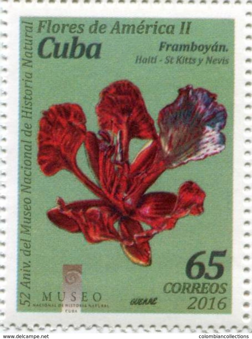 Lote CU2016-5, Cuba, 2016, Sello, Stamp, Flores de America, 8 v, flowers of America, flower