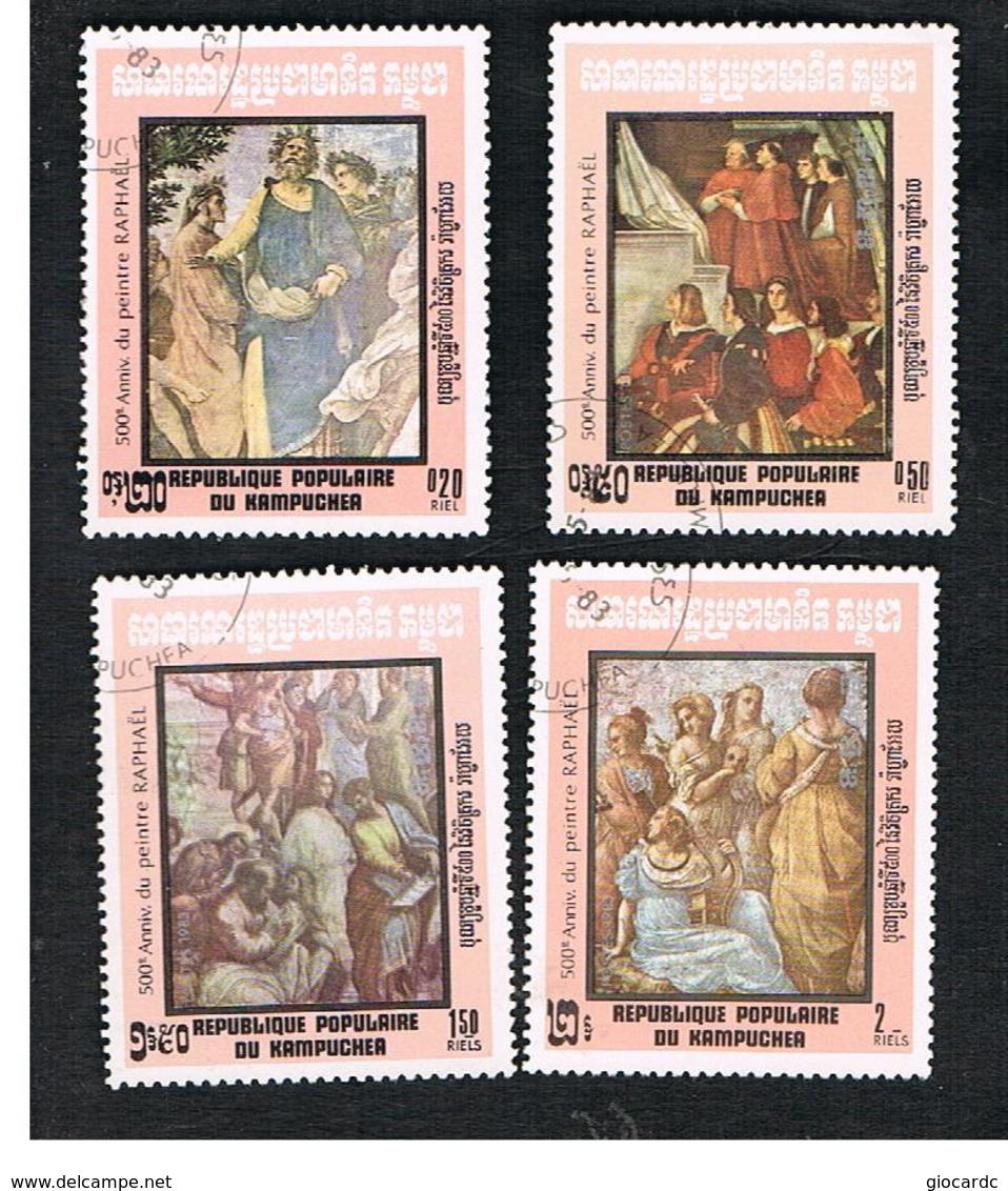 CAMBODIA (KAMPUCHEA)   - SG 438.443 -    1983 500^ ANNIVERSARY OF RAFFAELLO: PAINTINGS        - USED ° - Kampuchea