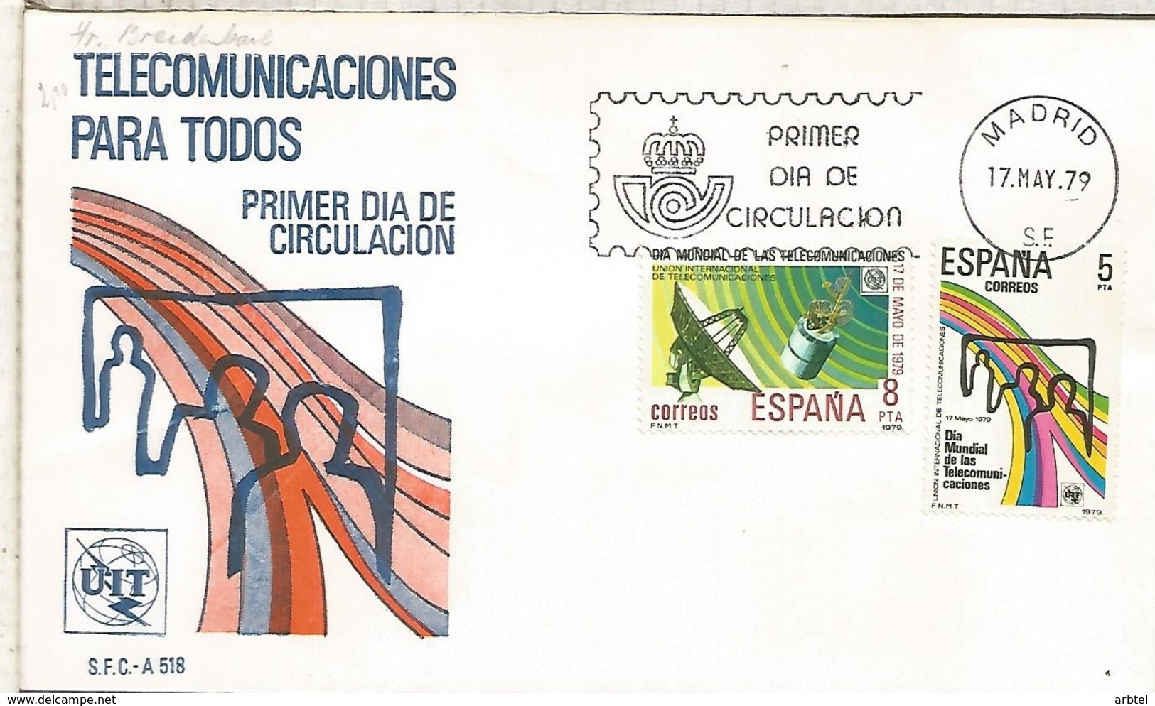 ESPAÑA SPD 1979 TELECOM UIT ITU SATELITE - Telecom