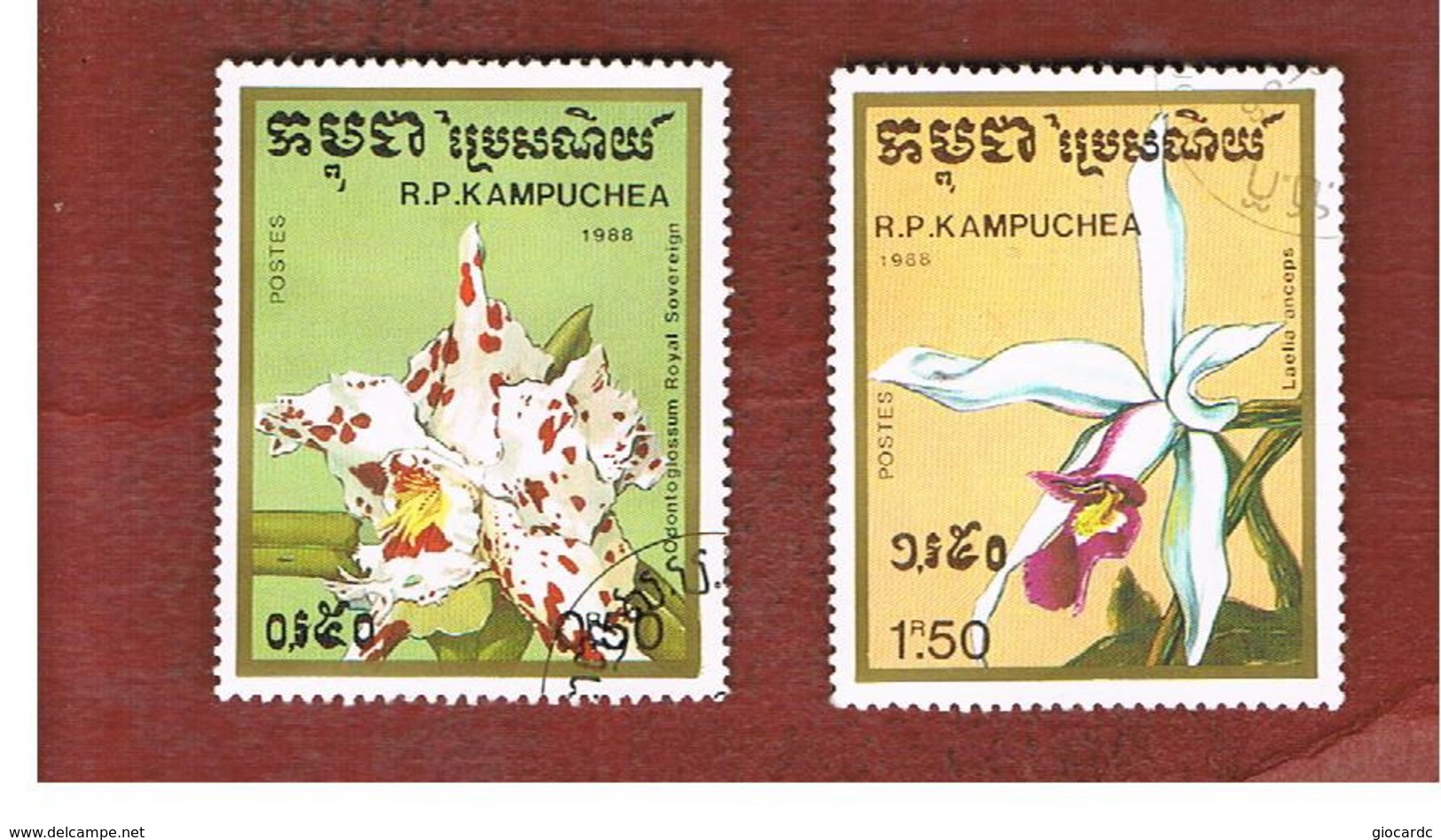 CAMBODIA (KAMPUCHEA)   - SG 930.933   -    1988  ORCHIDS      - USED ° - Kampuchea