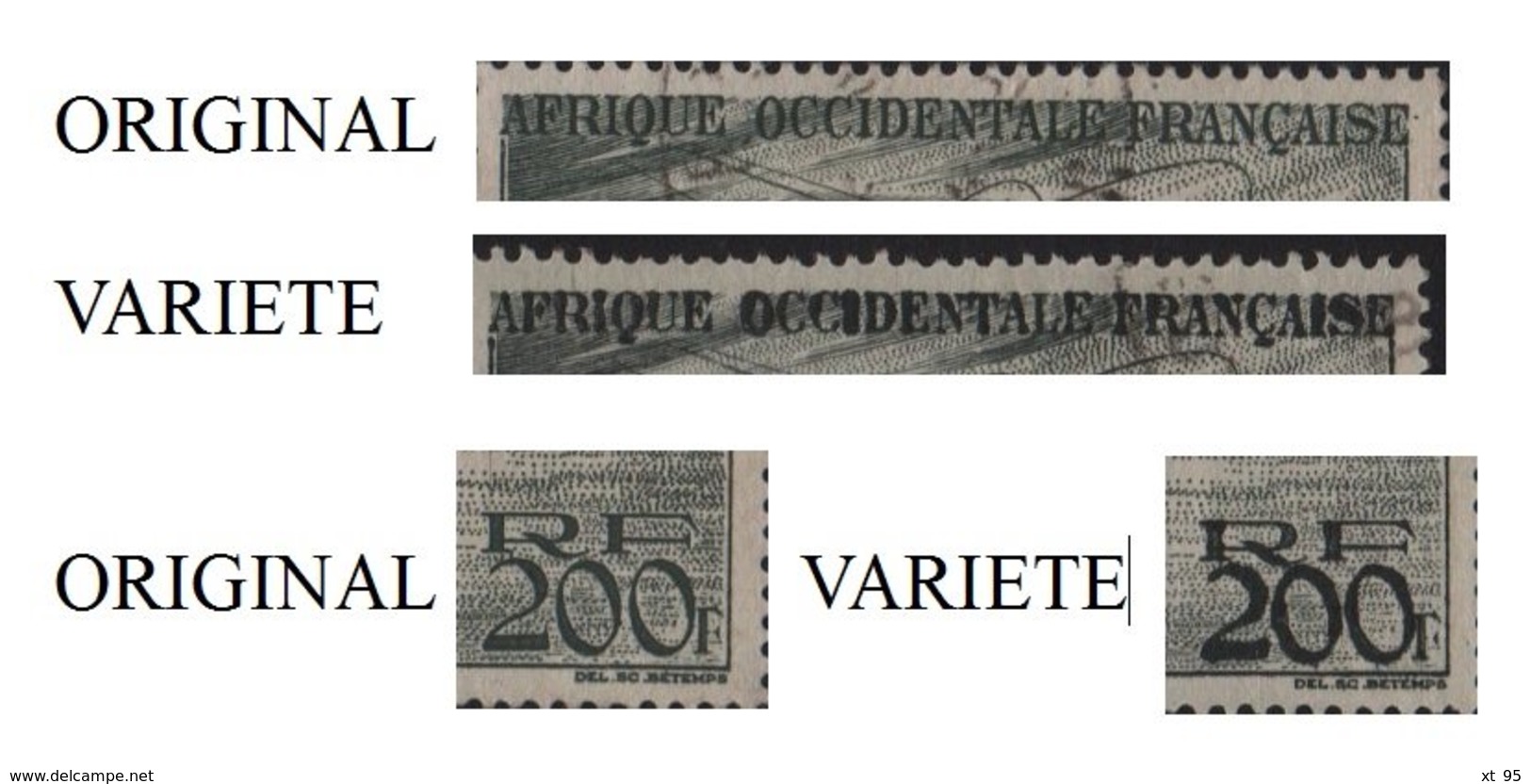 AOF - PA N°14 - Variete Surencrage Des Legendes - Obliteres - Used Stamps