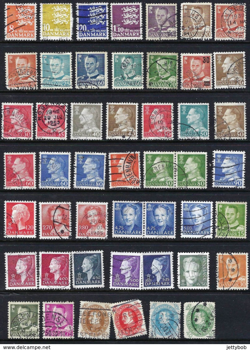 DENMARK 1904-2002 Collection Of About 200 Stamps, All Different Mainly Used - Lotes & Colecciones