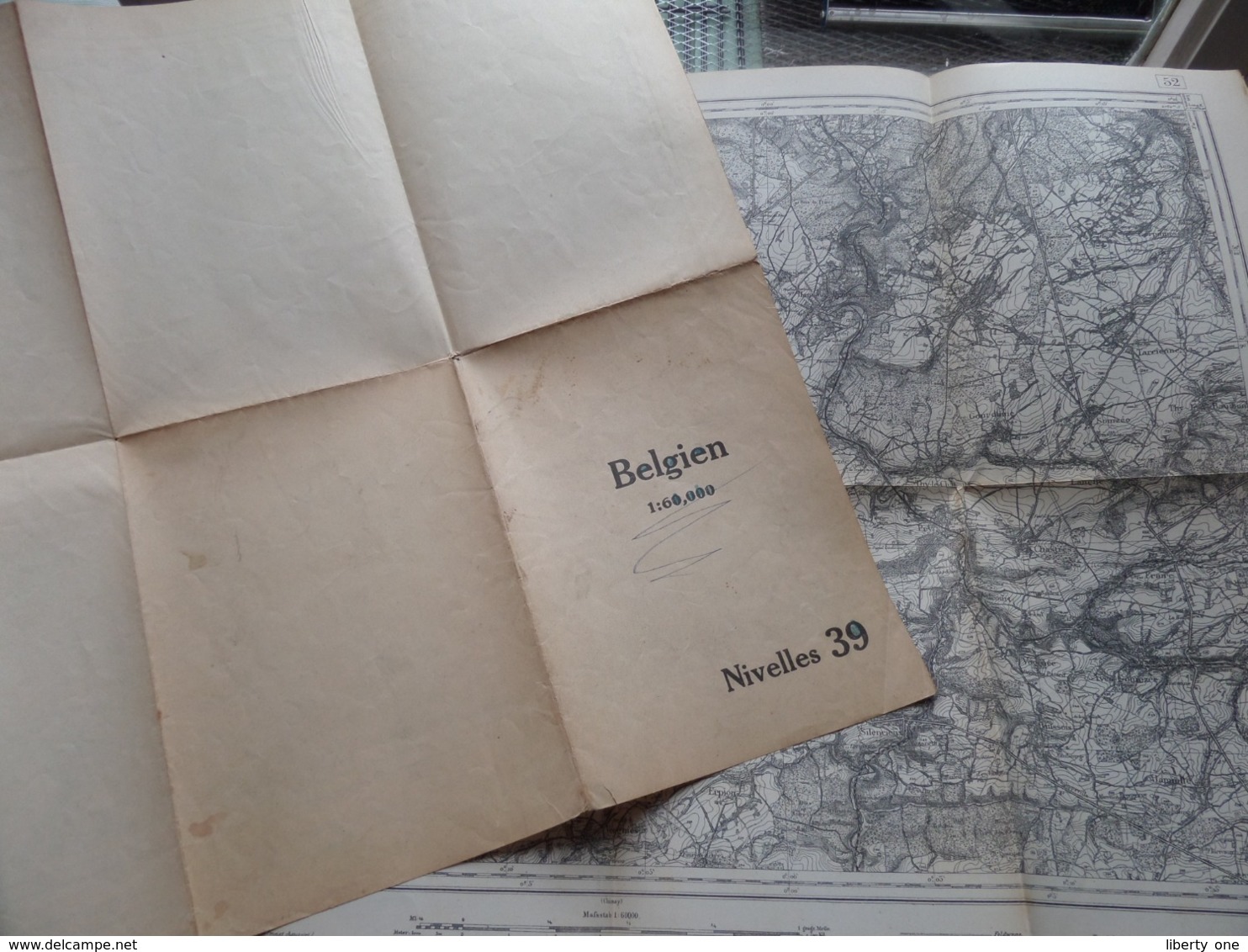 NIVELLES ( 39 ) Belgien Categorie Stafkaart 1:60.000 ( Kaarten Uit Verzameling / Formaat 60 X 42 Cm. ) Zie Foto's 1915 ! - Europe