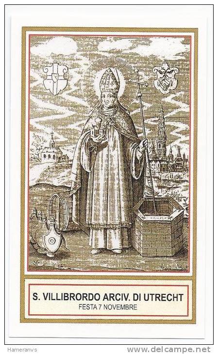 Santino San Villibrordo Arciv. Di Utrecht -  Holy Card - Image Pieuse - Andachtsbilder - Santini