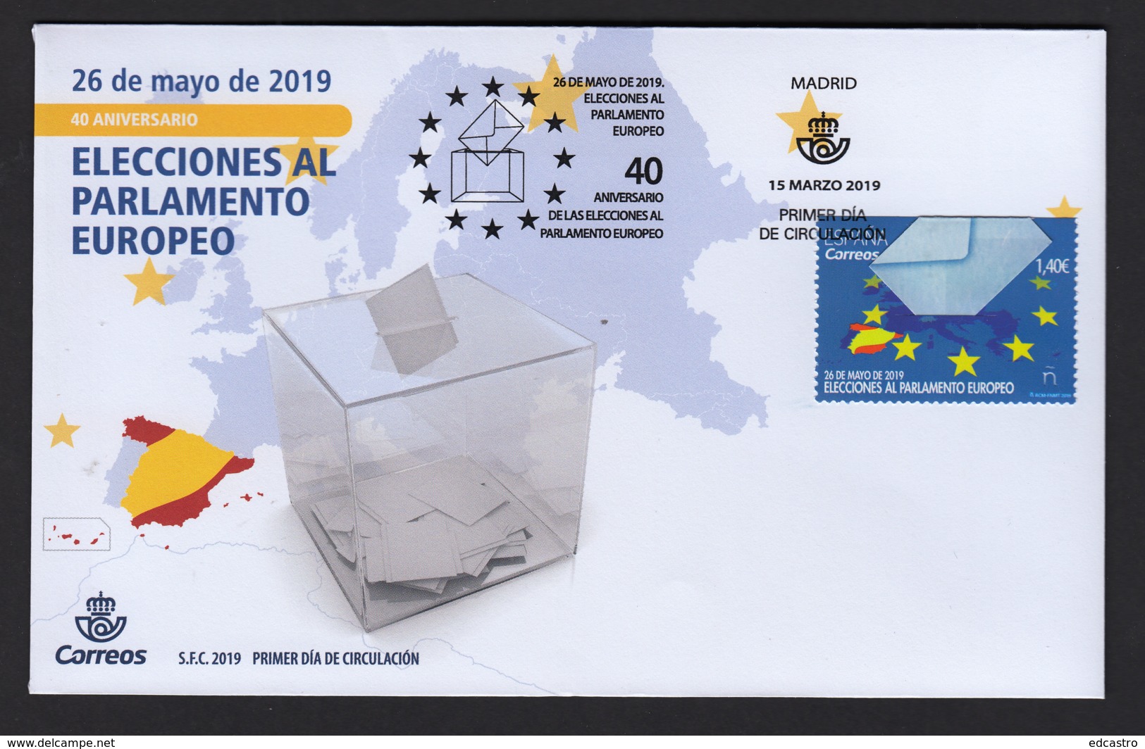 4.- SPAIN ESPAGNE 2019 FDC ELECTIONS TO THE EUROPEAN PARLIAMENT - Instituciones Europeas