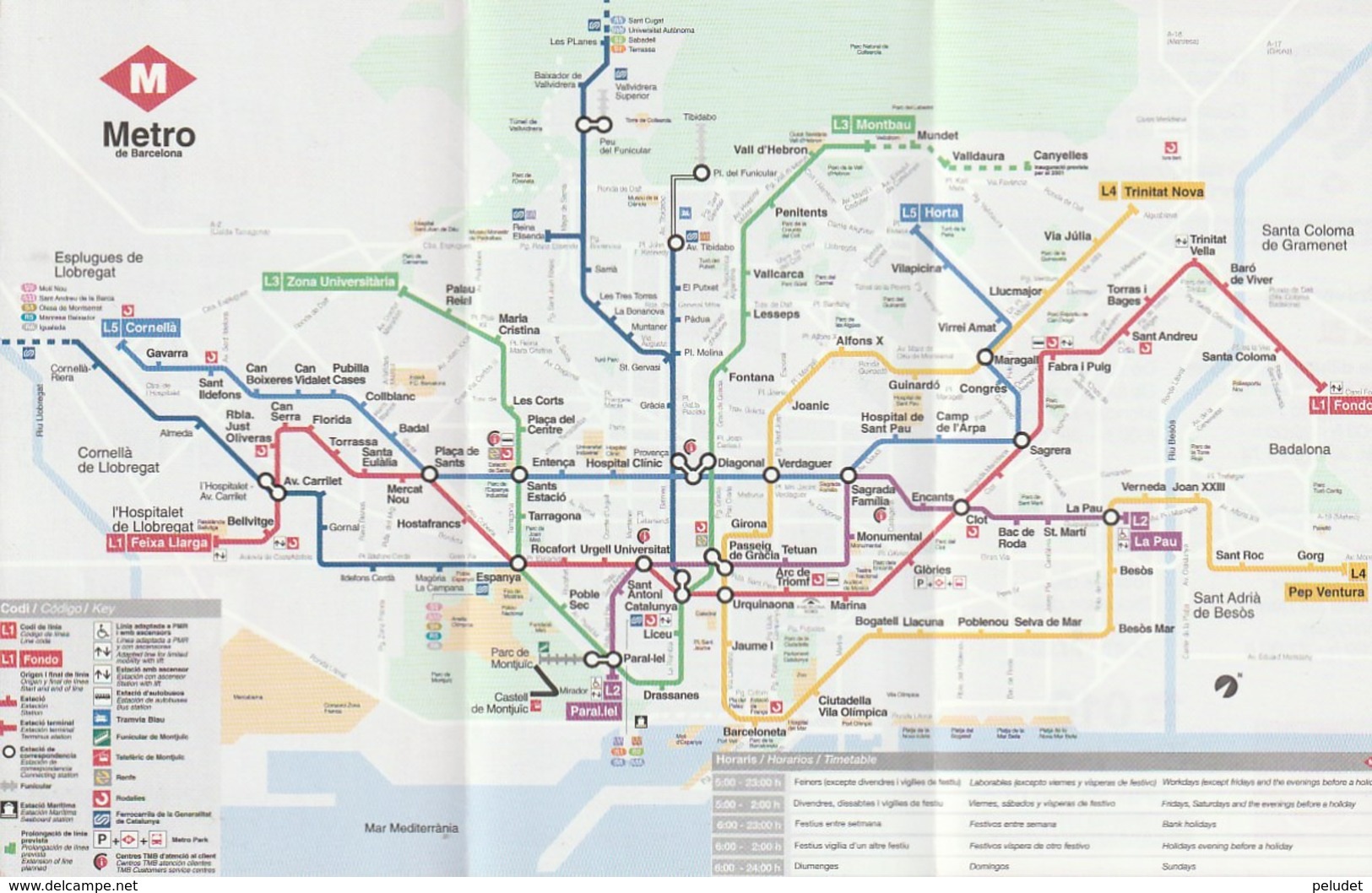 GUIA DEL METRO CARTE GUIDE PLAN  - BARCELONA - OCTUBRE 99 - Europe