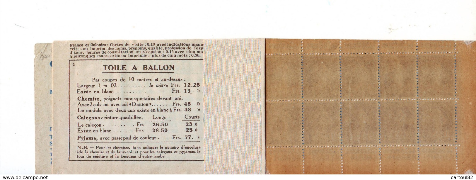 62 RF  Superbe Carnet Pub Avec 30 C Semeuse ** (pub Le Secours,florent Et Menier,toile D'avion) - Autres & Non Classés