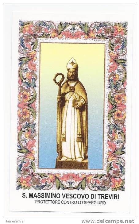 Santino San Massimino Vescovo Di Treviri - Protettore Contro Lo Spergiuro -  Holy Card - Image Pieuse - Andachtsbilder - Santini