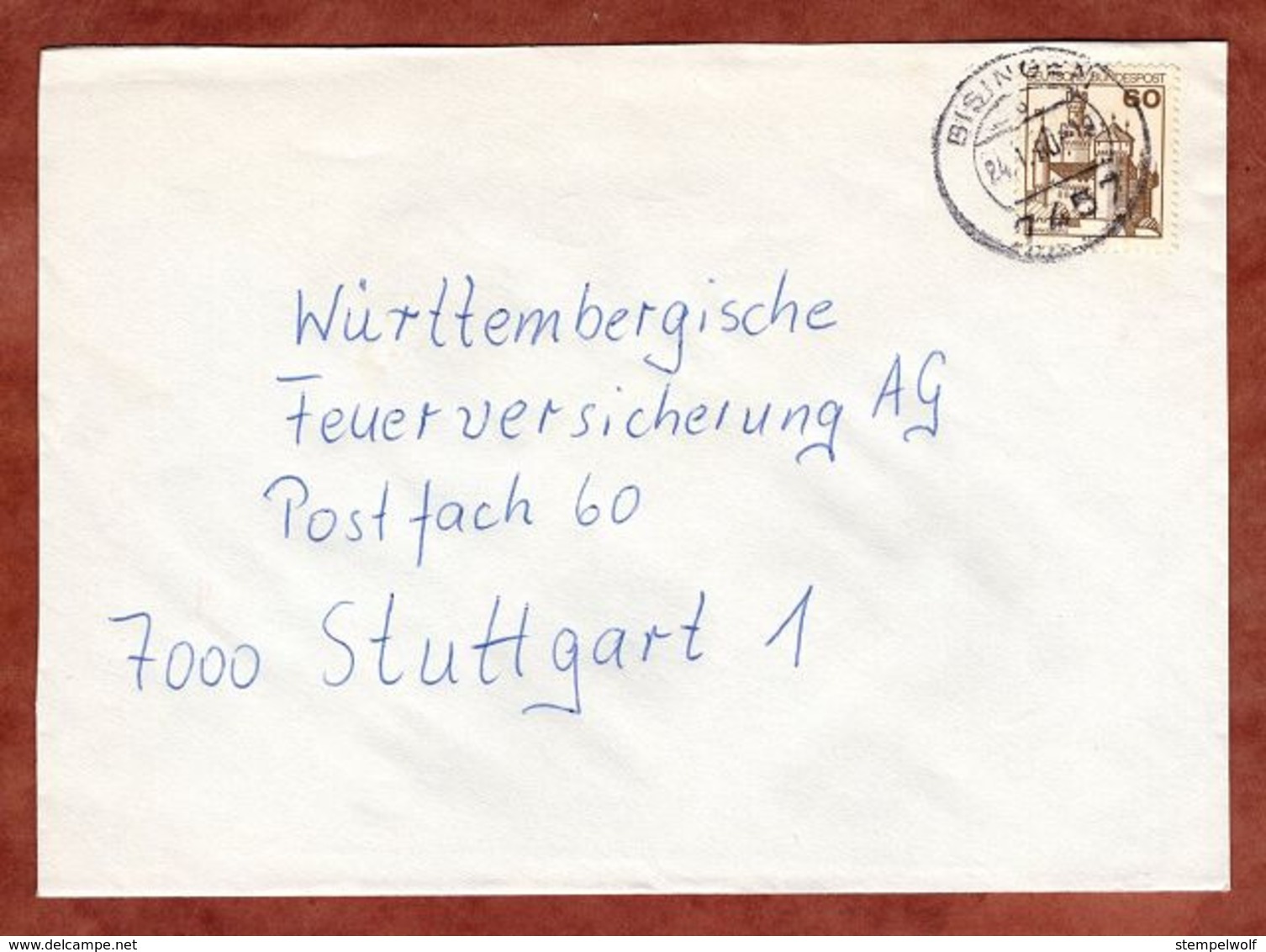 Brief, Marksburg, Bisingen Nach Stuttgart 1980 (79305) - Briefe U. Dokumente