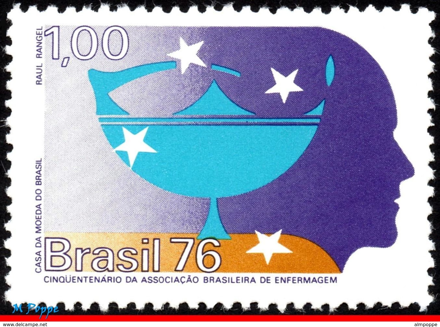 Ref. BR-1468 BRAZIL 1976 HEALTH, NURSES' ASSOCIATION, 50TH, ANNIV., MI# 1553, MNH 1V Sc# 1468 - Ungebraucht