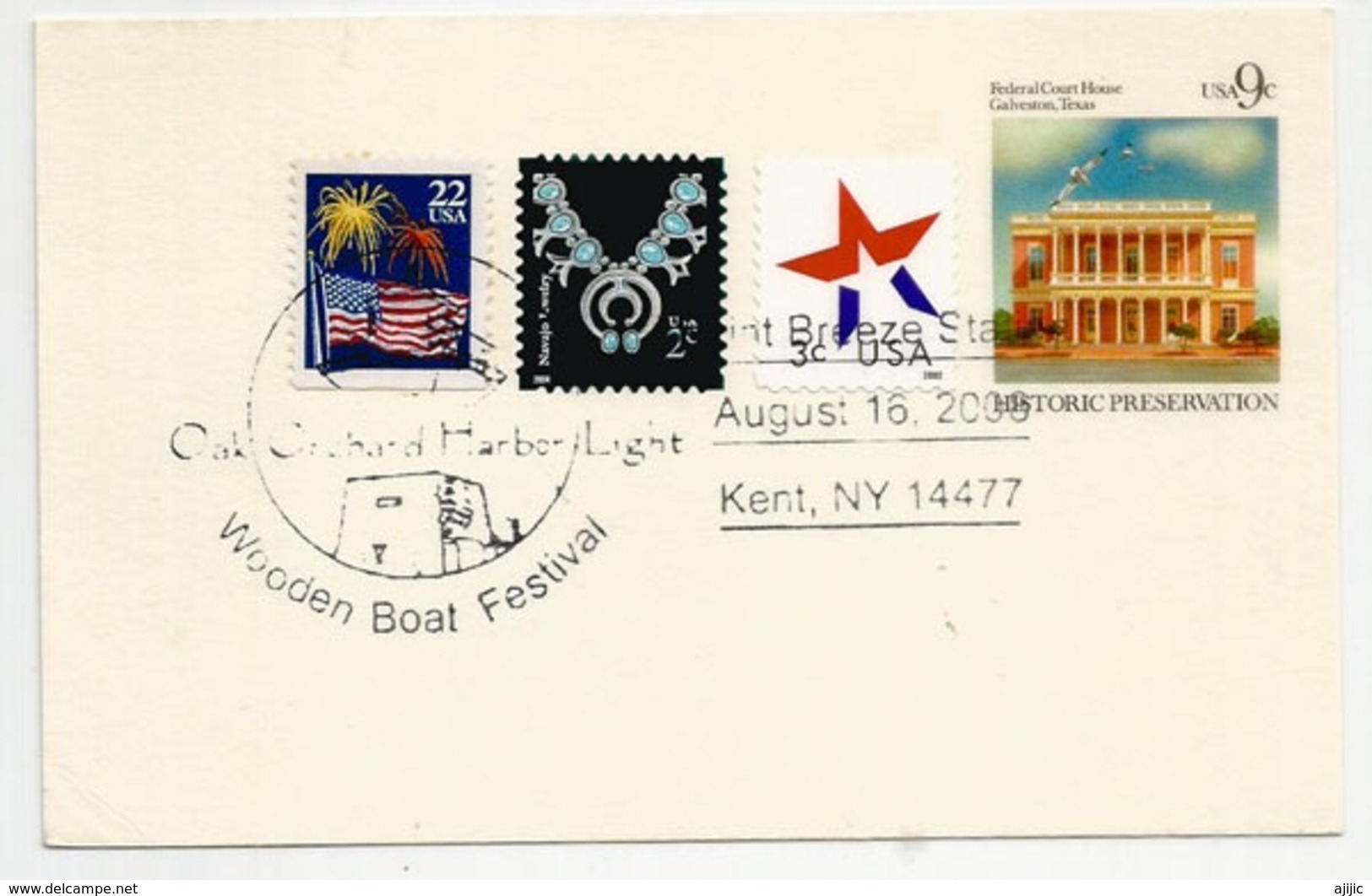 ETATS-UNIS. Entier Postal. Oak Orchard Lighthouse,Phare. Point Breeze (Kent), NY , Year 2008, - 2001-10