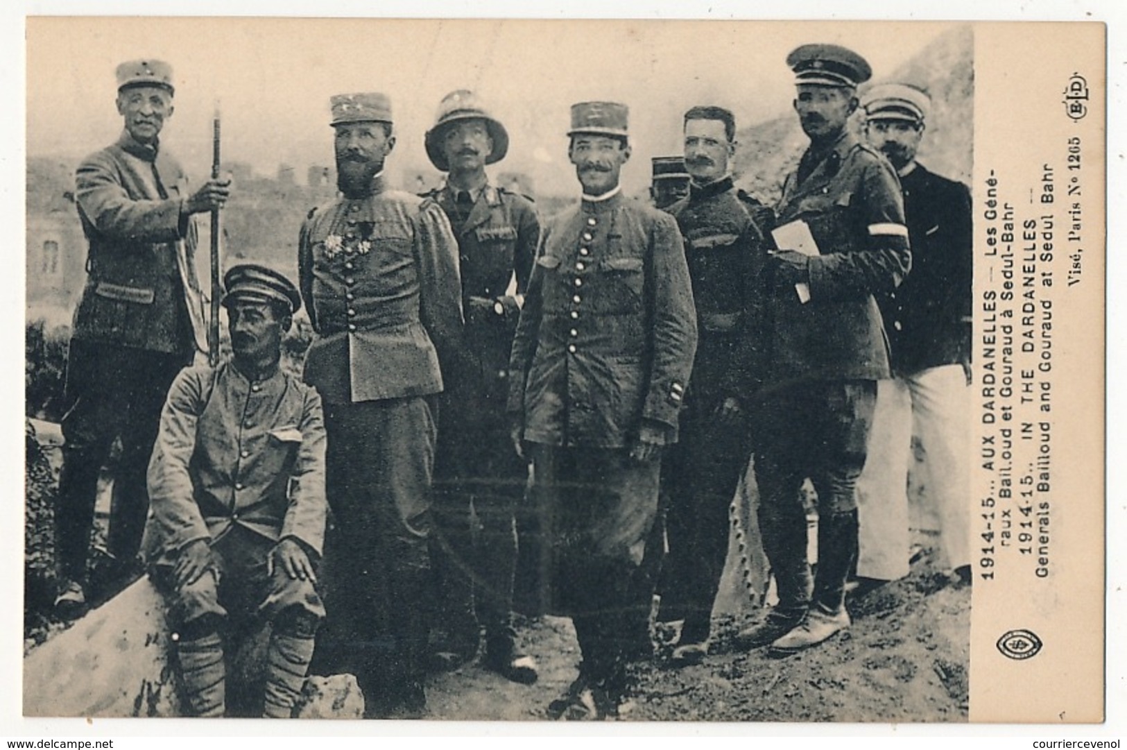 CPA - Aux Dardanelles 1914-1915 - Les Généraux Bailloud Et Gouraud à Sedul-Bahr - War 1914-18