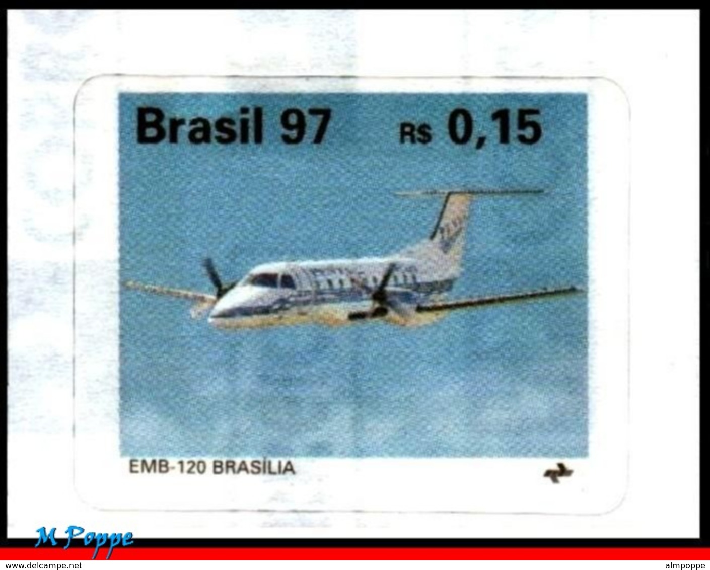 Ref. BR-2619-23 BRAZIL 1997 PLANES, AVIATION, BRAZILIAN AIRPLANES,, TUCANO, BRASILIA, MI# 2740-44,MNH 5V Sc# 2619-2623 - Aerei