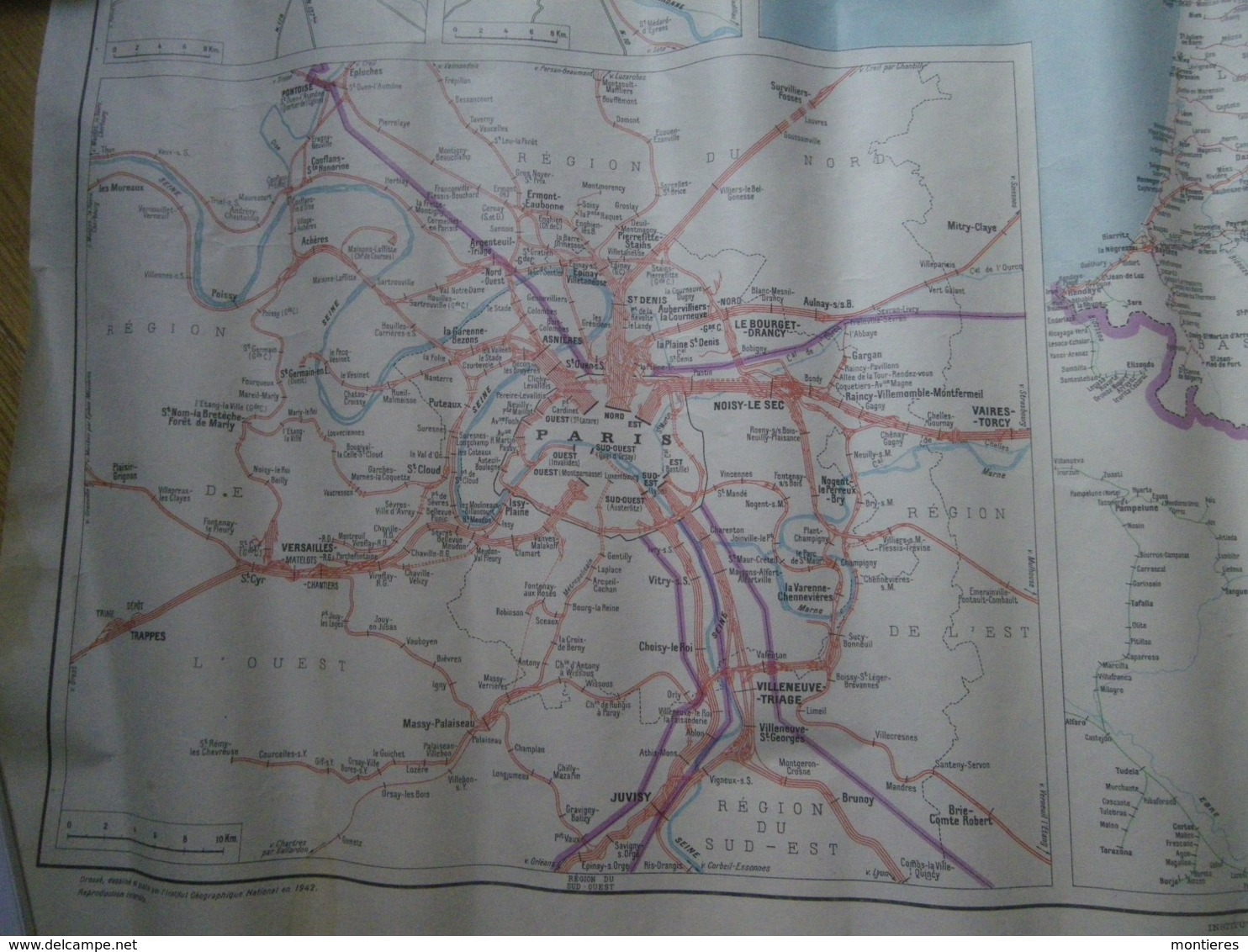 CARTE DES CHEMINS DE FER FRANÇAIS QUART SUD OUEST - SNCF : Saint Pierre Des Corps Les Aubrais Nantes Bordeaux Saint Jean - Europe