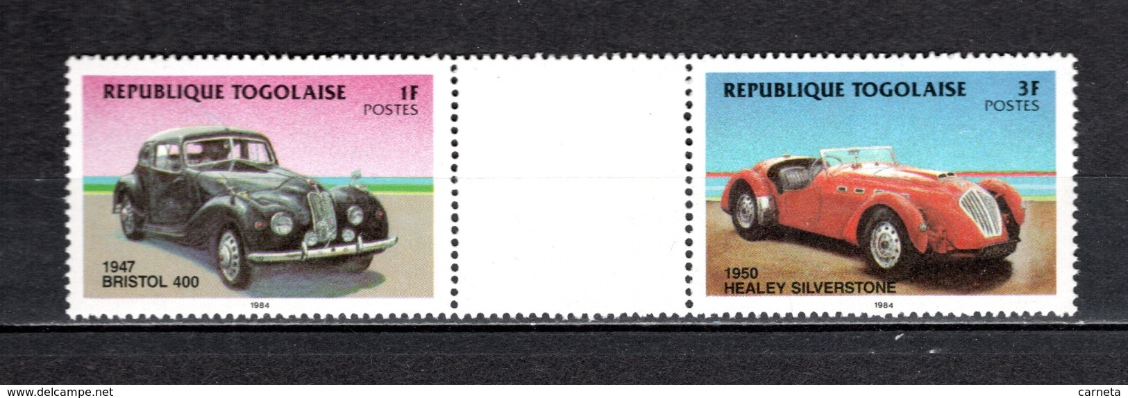 TOGO N° 1153 + 1155 SE TENANT  NEUFS SANS CHARNIERE COTE  ? € VOITURE AUTOMOBILE ANCIENNE RARE VOIR DESCRIPTION - Togo (1960-...)