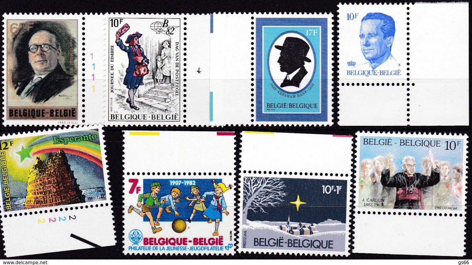 Belgien, 1982, 2099+2104/05+16/17+19/21,  MNH **, Lot Von 8 Werten - Ungebraucht