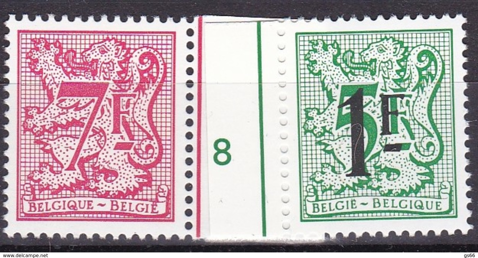 1982, Belgien, 2102/03,  MNH **, Neuer Heraldischer Löwe. - Ungebraucht