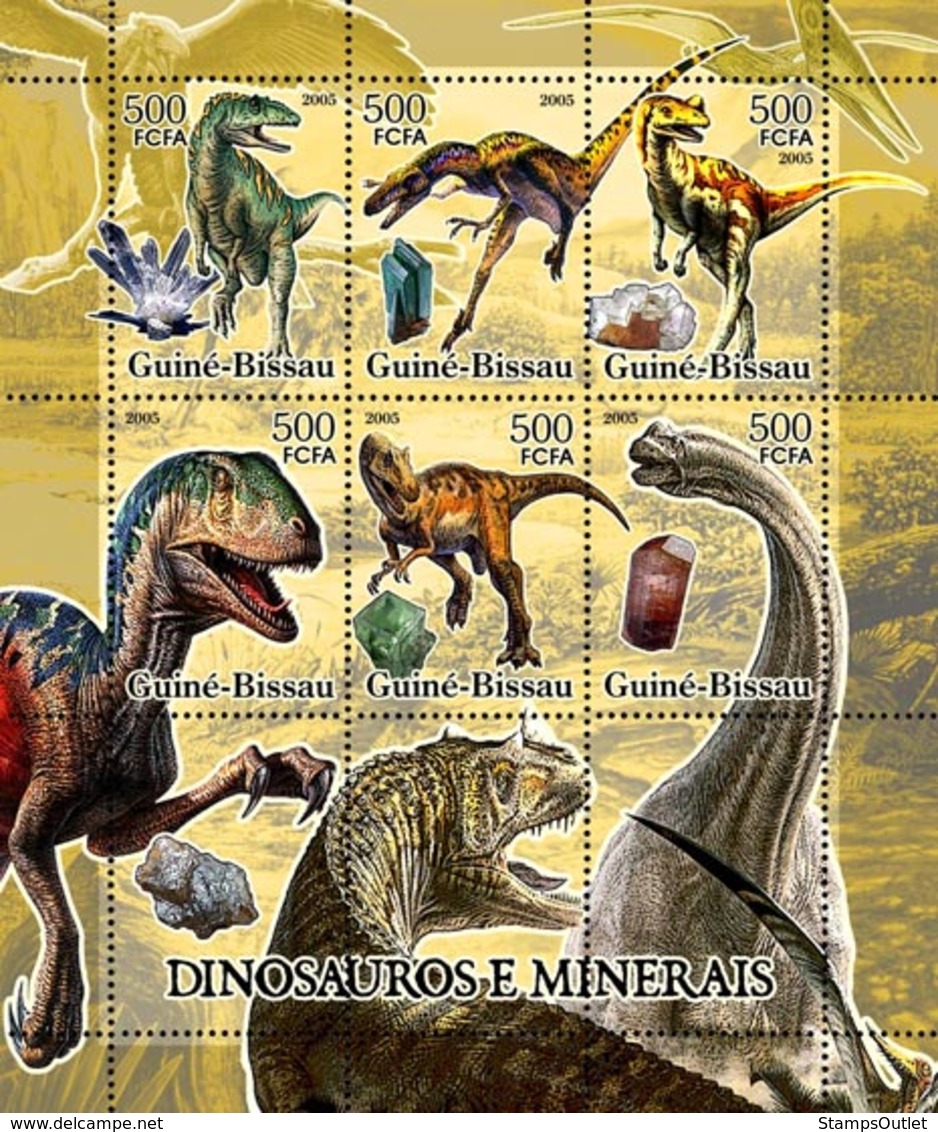 Guinea - Bissau 2005 - Dinosaurs & Minerals 6v, Y&T 2068-2073, Michel 3290-3295 - Guinea-Bissau