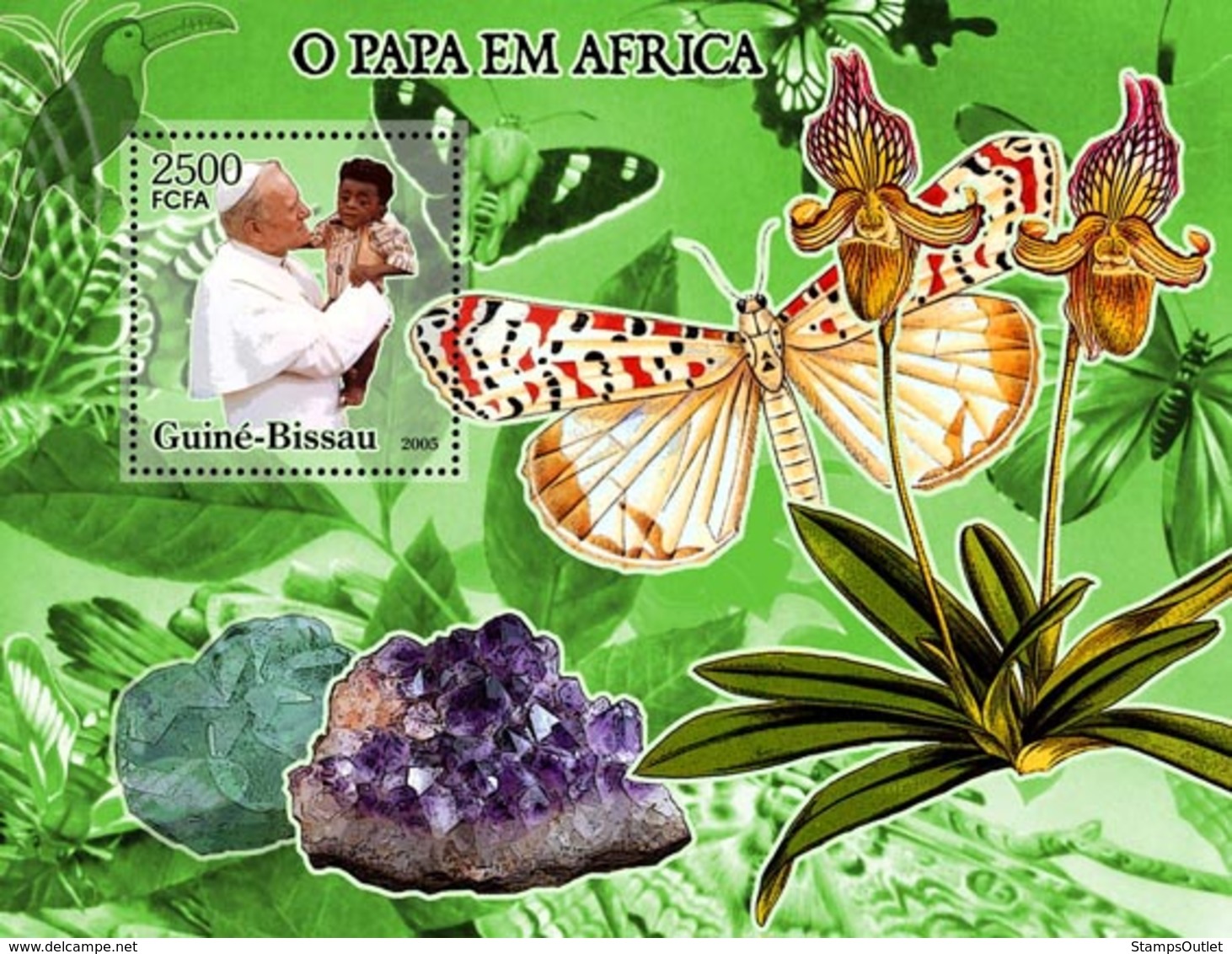 Guinea - Bissau 2005 - Pope In Africa (+butterflies, Orchids..) S/s, Y&T 302, Michel 3208/BL535 - Guinée-Bissau