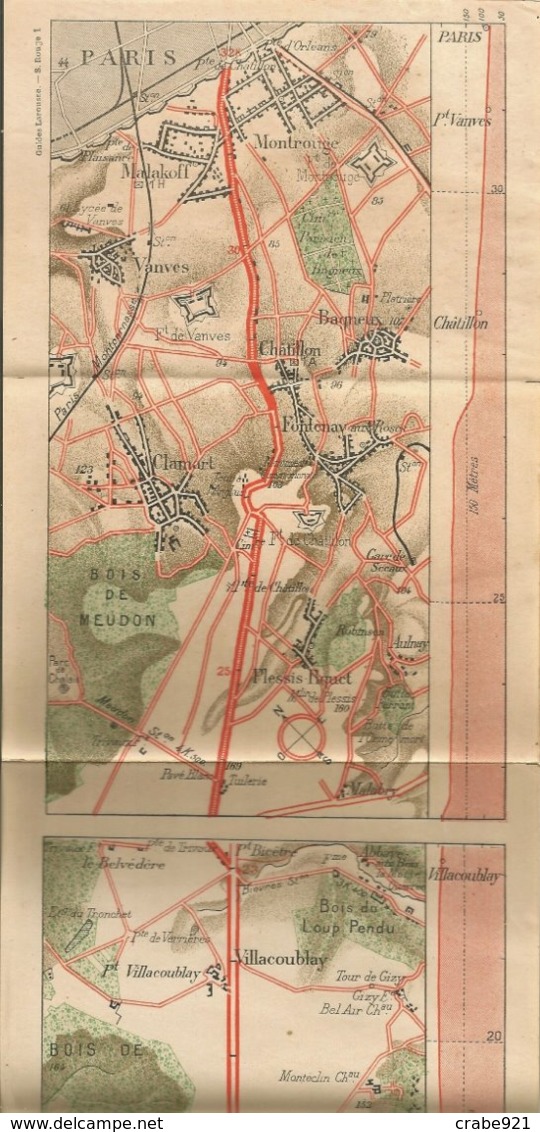 GUIDE LAROUSSE ITINERAIRES VELOCIPEDIQUES PARIS-ST-CLOUD-VERSAILLES-TRIANON-CHATILLON-PARIS - Karten/Atlanten