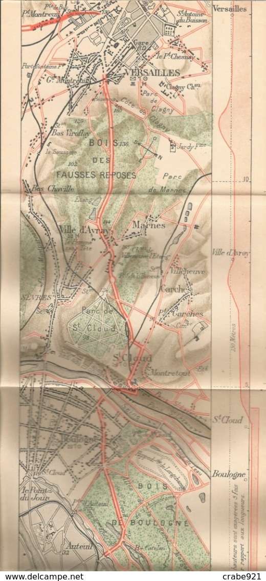 GUIDE LAROUSSE ITINERAIRES VELOCIPEDIQUES PARIS-ST-CLOUD-VERSAILLES-TRIANON-CHATILLON-PARIS - Karten/Atlanten