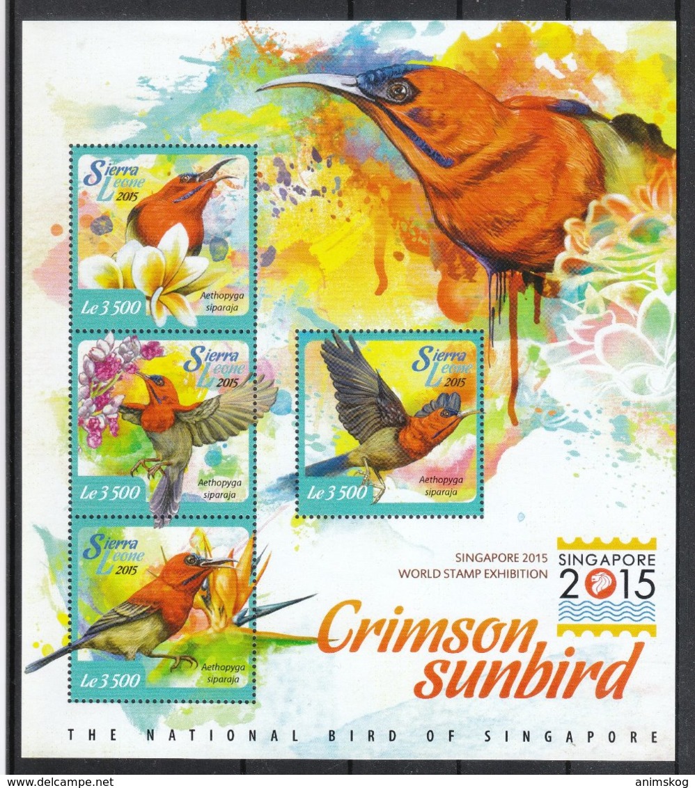 Sierra Leone 2015**,  Int. Briefmarkenausst. Singapur, Sukkulente / Sierra Leone 2015, MNH, Int. Stamp Show Singapore - Sukkulenten