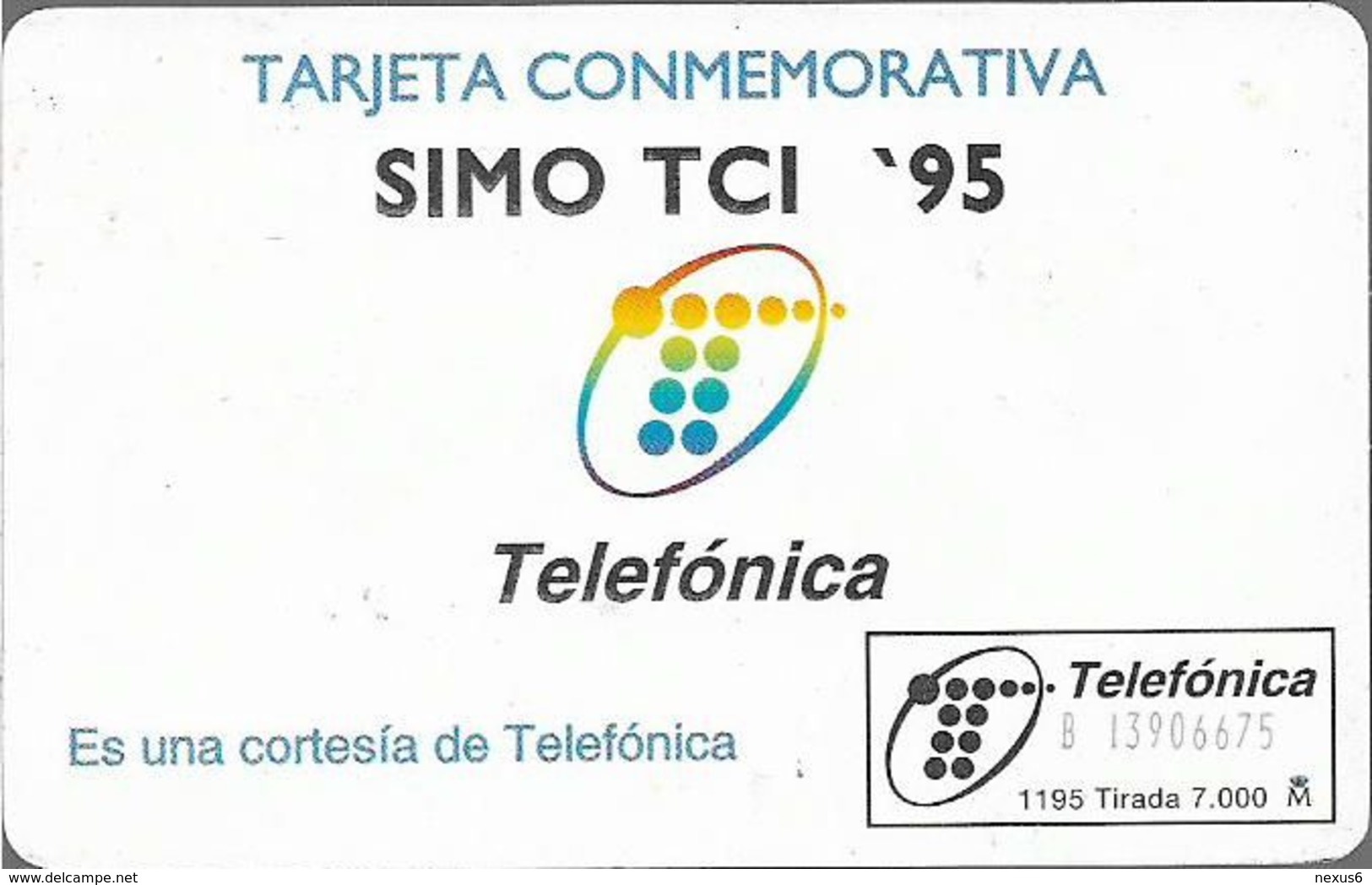 Spain - Telefónica - Simo Tci-95 - G-010 - 11.1995, 250PTA, 7.000ex, Mint (check Photos!) - Danke-Schön-Karten