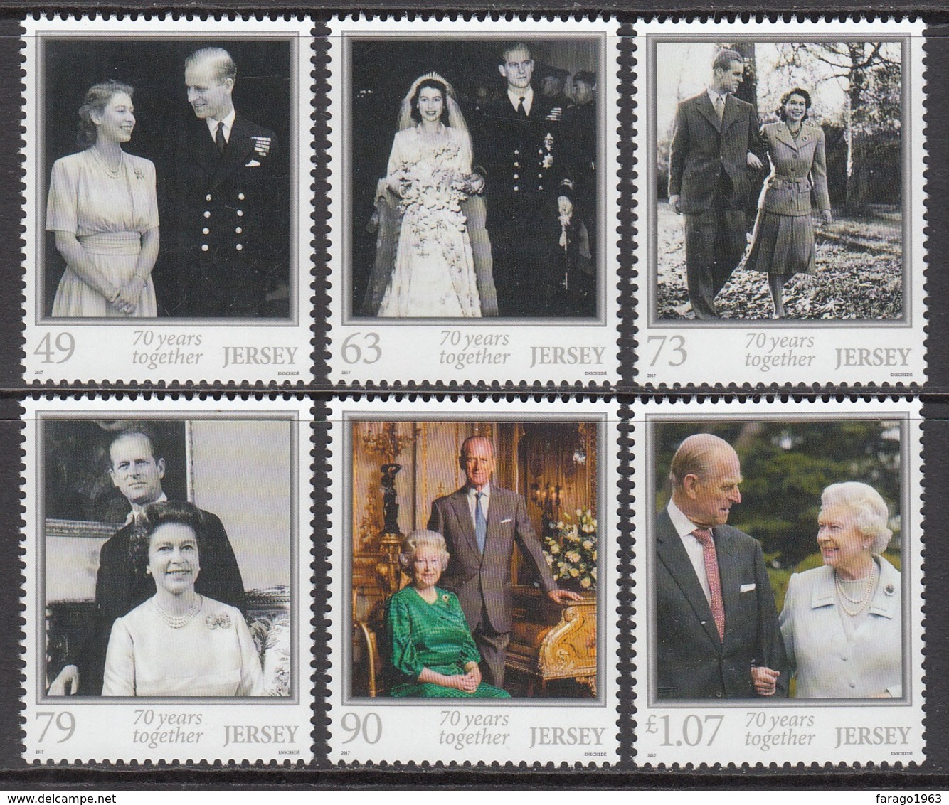 2018 Jersey QEII Wedding Anniversary Complete Set Of 6 @  BELOW Face Value - Jersey