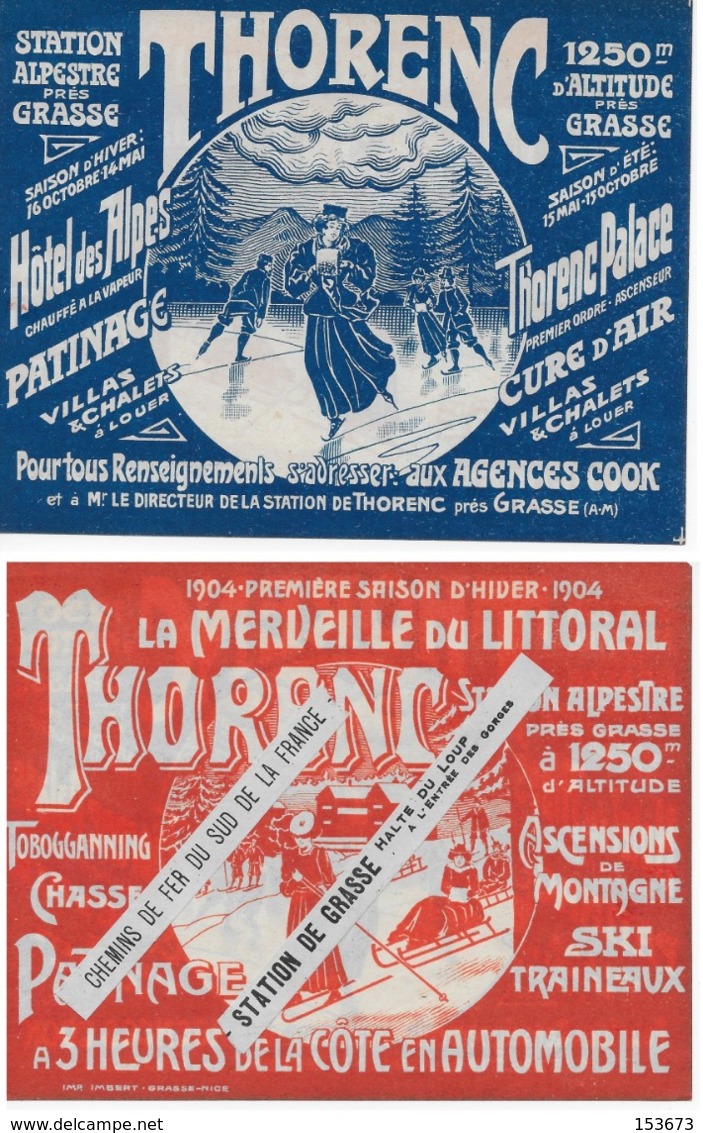 Affichette Promotion THORENC (ALPES-MARTIMES) Station Alpestre Près De GRASSE 1904 - Dépliants Touristiques