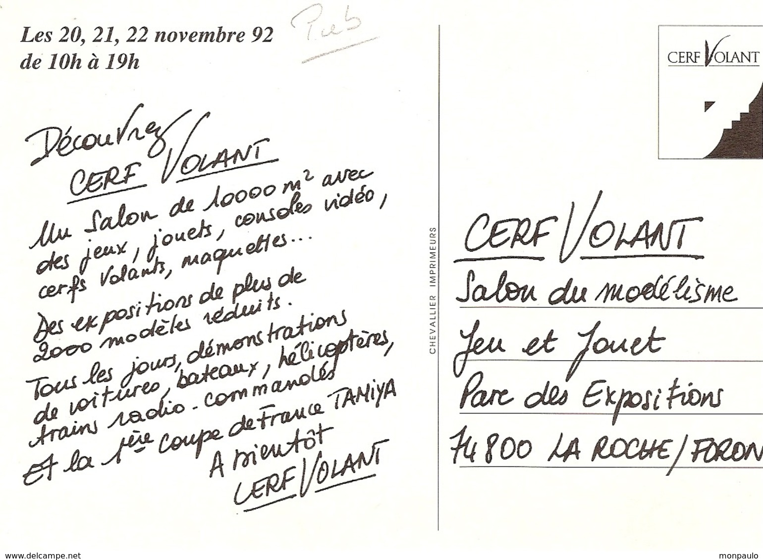 Salon. CPM. Salon Cerf Volant 1992. La Roche Sur Foron (maquettes, Jouets, Consoles Vidéo, Cerf Volants) (bateau) - Sammlerbörsen & Sammlerausstellungen