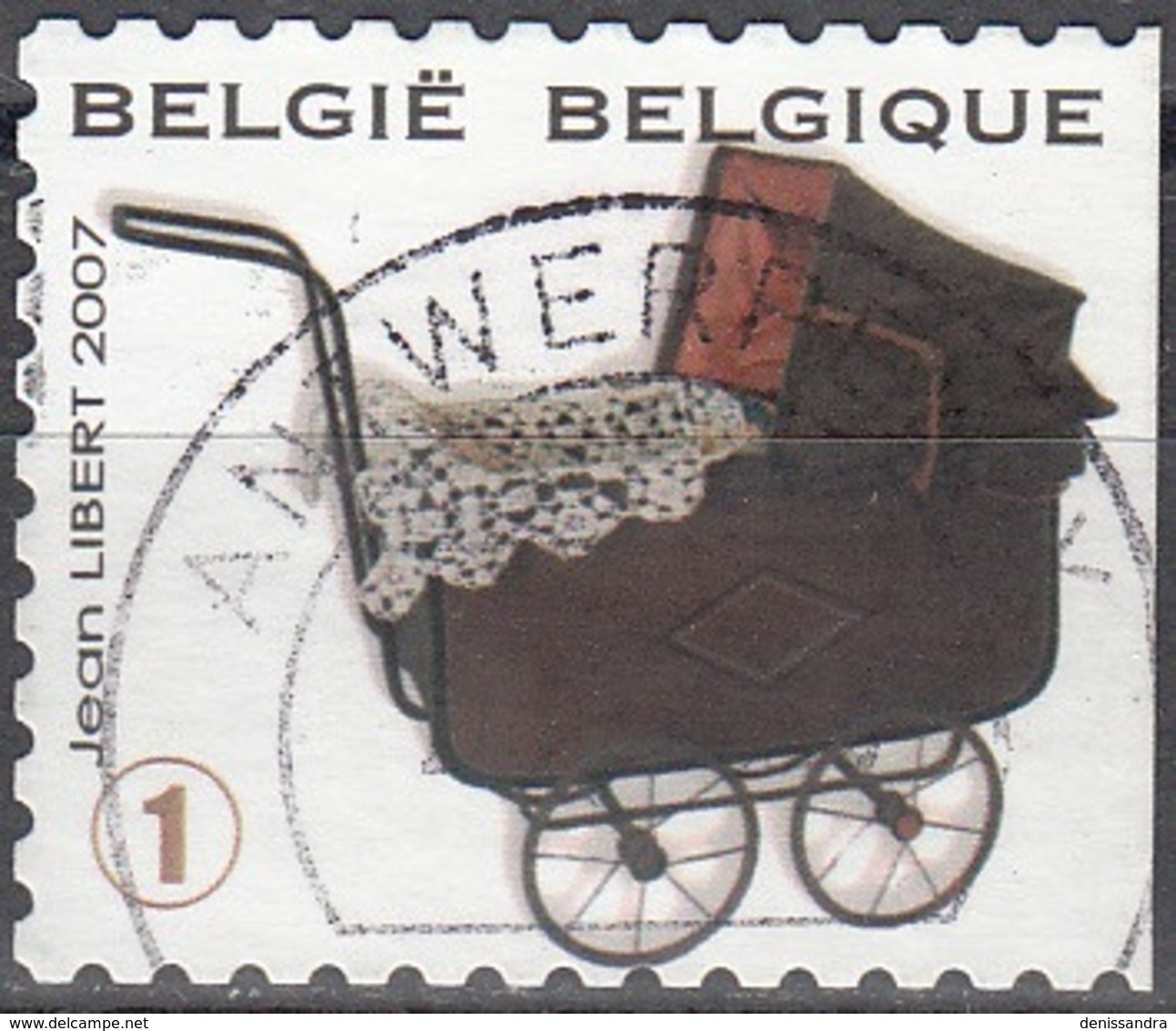 Belgique 2007 COB 3755 O Cote (2016) 1.70 Euro Jouet Landau Cachet Rond - Oblitérés