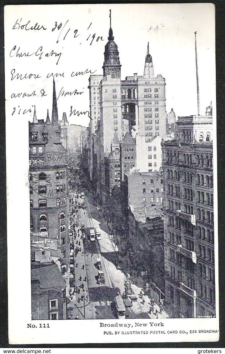 NEW YORK Broadway Sent 1902 From HOLDER, Fla To Belgium - Broadway