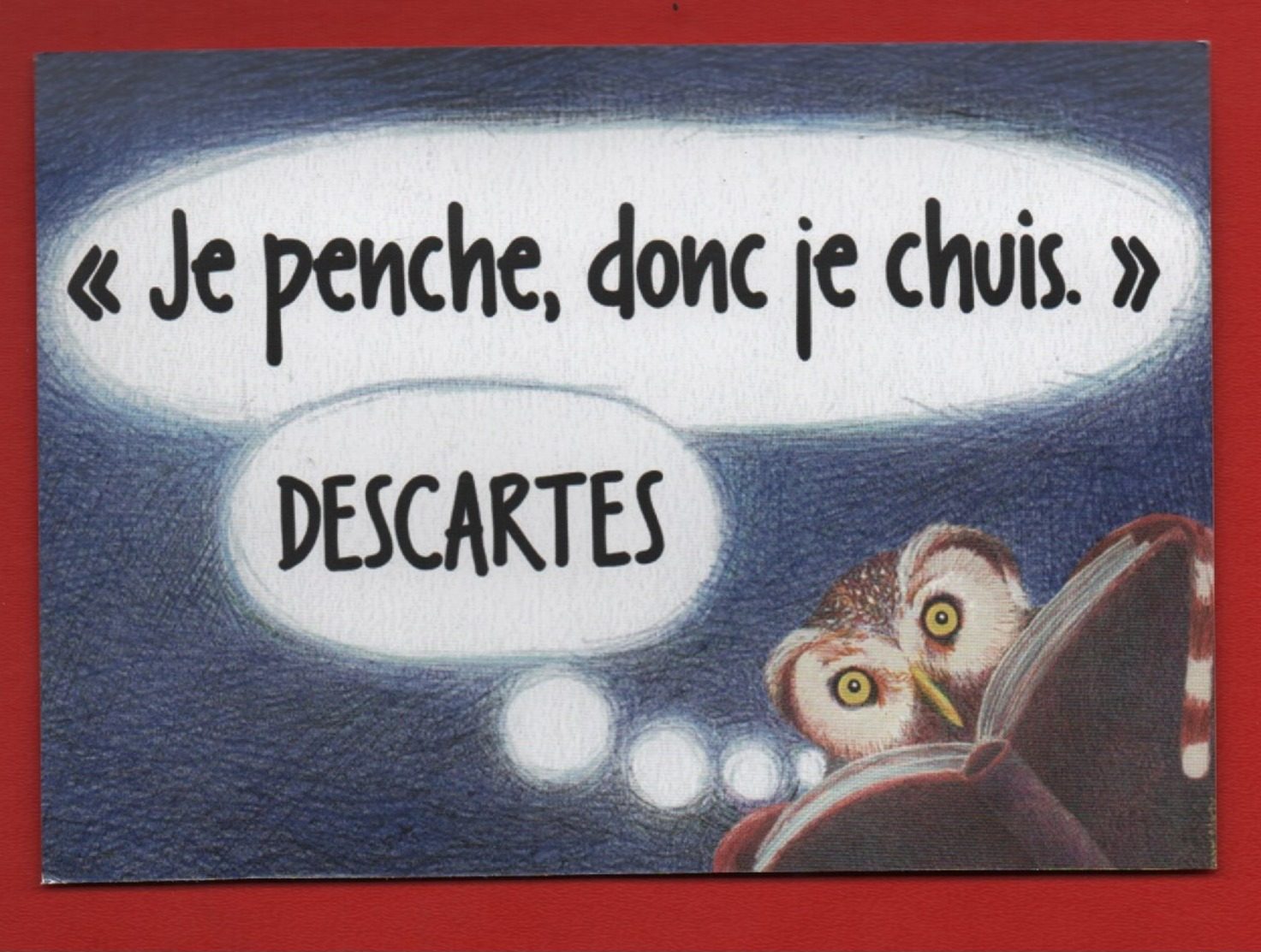 #84#  ESPACE ALYA - CITATION DESCARTES * CHOUETTE - HIBOU *  - CARTE  MARQUE PAGE - Bookmarks