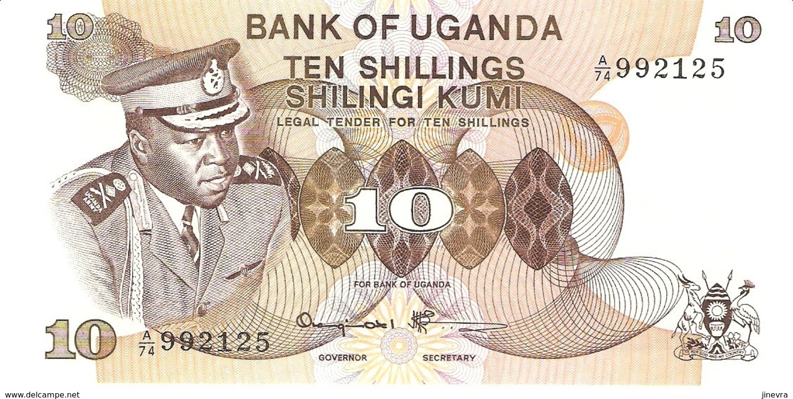 UGANDA 10 SHILLINGS 1973 PICK 6c UNC - Oeganda