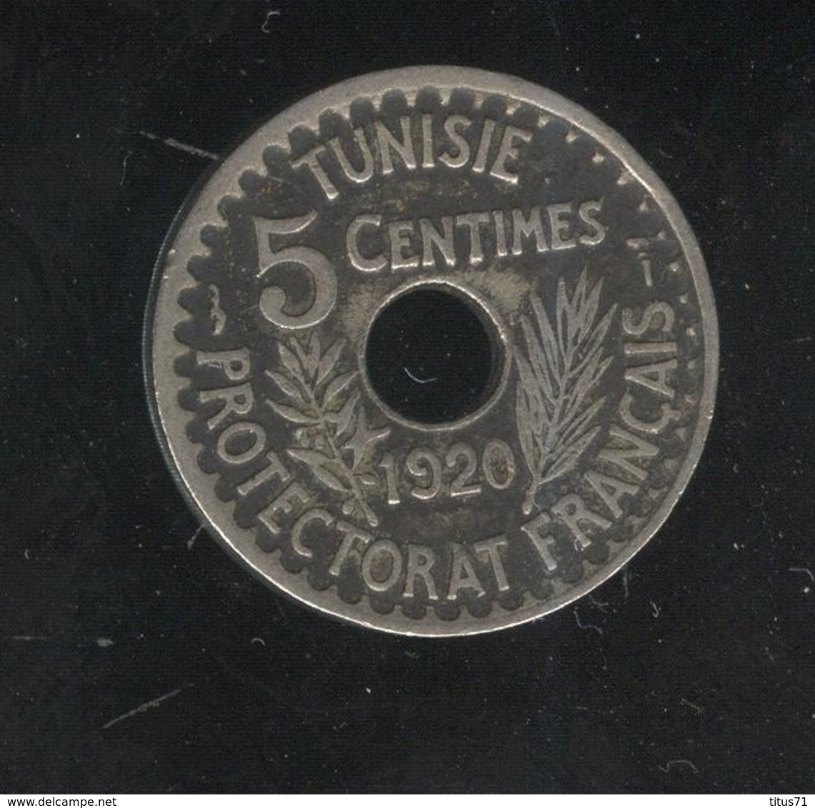 5 Centimes Tunisie 1920 Grand Module Protectorat Français - Tunesië