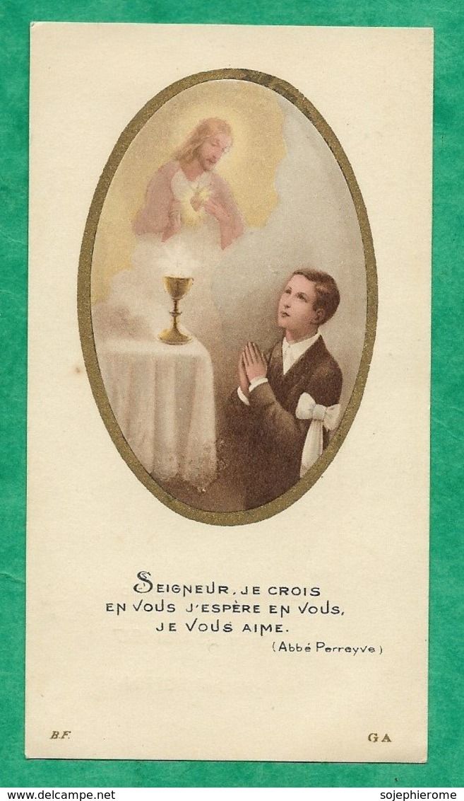 Le Cateau-Cambrésis (59) René-Michel Ruffin Communion Solennelle 2scans 25-05-1947 11,9 X 6,5 Cm - Images Religieuses