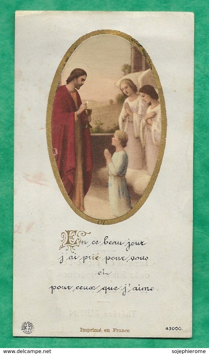 Le Cateau-Cambrésis 59 Thérèse Ruffin Communion Solennelle Chapelle N.-D. Ste-Espérance 2scans 09-06-1946 11,3 X 6,1 Cm - Images Religieuses